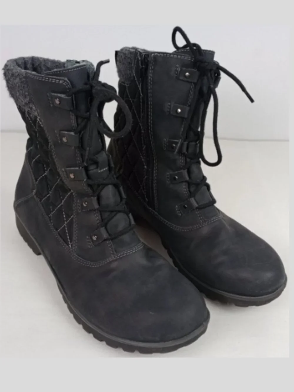 JBU by‎ Jambu Fargo Womens 8.5M Black Waterproof Lace up Foax Fur Snow Boots